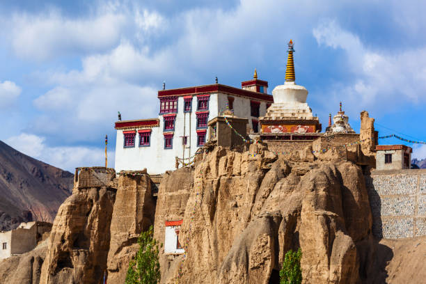 Lamayuru Monastery in Ladakh, north India Lamayuru Monastery or Gompa is a tibetan style  buddhist monastery in Lamayuru village in Ladakh, north India phyang monastery stock pictures, royalty-free photos & images