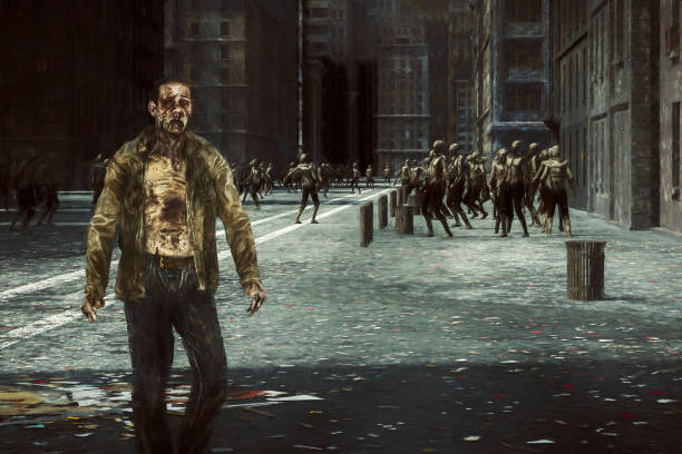 istock Zombie hordes in the city 1334742296