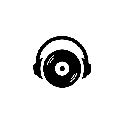 Headphone music logo template design