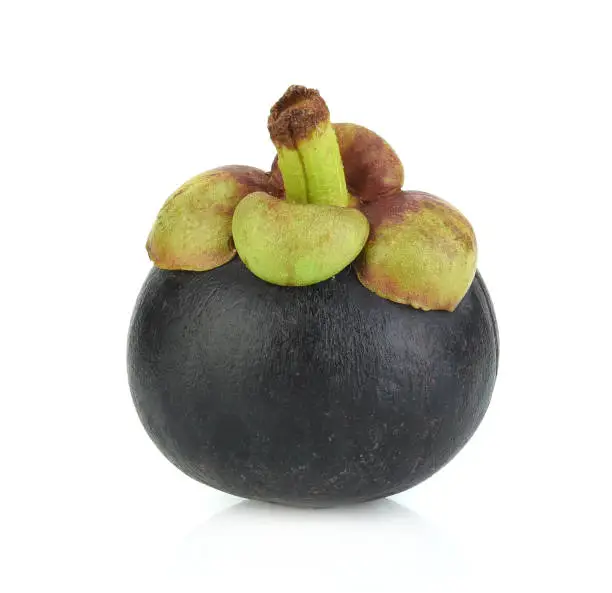 Close up of Mangosteen isolated on white background