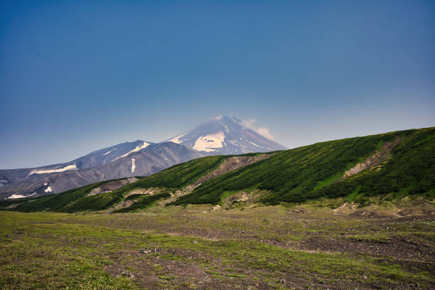 Stratovolcano Avachinsky (also known as Avacha or Avacha Volcano or Avachinskaya Sopka) 2,741 m (8,993 ft) high. Kamchatka peninsula.