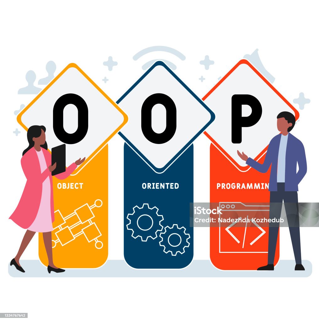 Flat Design With People Oop Object Oriented Programming Acronym Stock ...