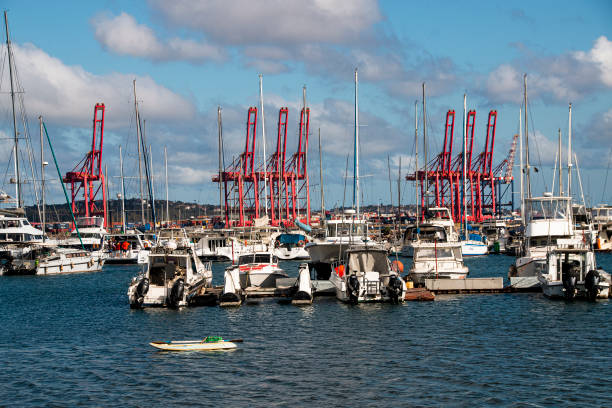 istock Yachts and Ships Moored at Berths Across Durban Harbour 1334776821