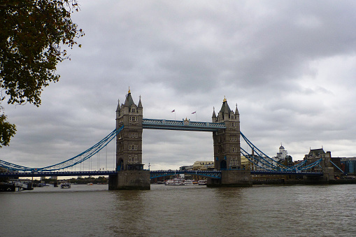 Tower Bridge over the Thames River in London, UK