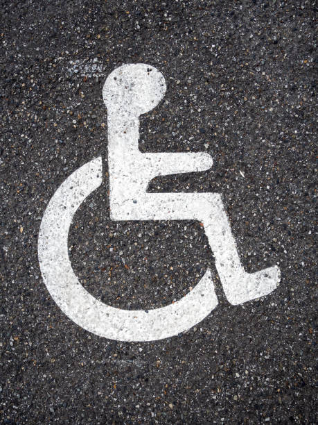 istock Handicapped sign painted on the ground 1334791569