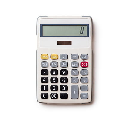 Calculadora con trazados de recorte. photo