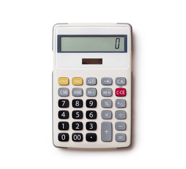 calculator  with clipping paths. - calculator imagens e fotografias de stock
