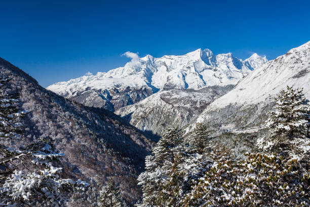 ネパール・エベレスト地方コングデ・リー山 - namche bazaar ストックフォトと画像