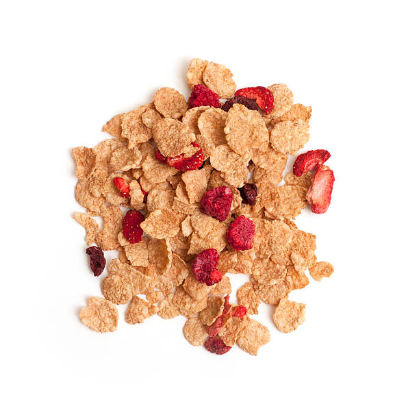 mix aus frühstück granola müsli - dry strawberry dried food fruit stock-fotos und bilder