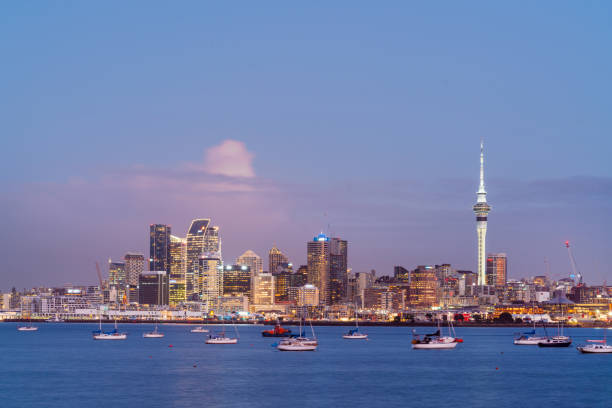 istock Auckland view in evening. 1334796560