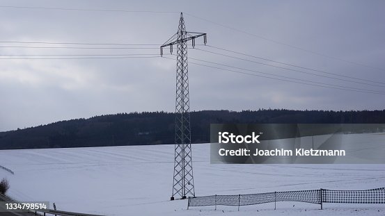 istock Swabian Alb between Geislingen Ulm Gussenstadt Heidenheim Gerstetten - Wind turbine wind turbine 1334798514