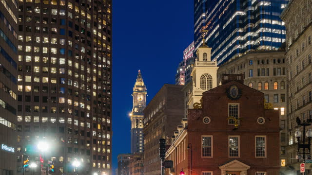 Time lapse of Boston old state house