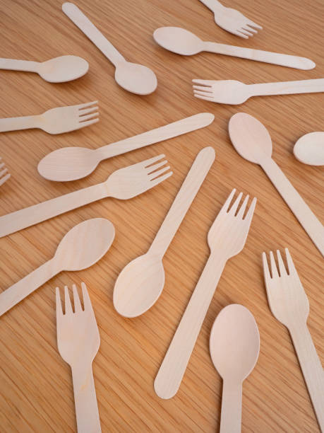 istock Disposable wooden forks and spoons 1334801530