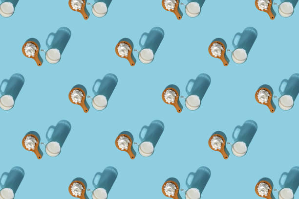 istock Soy milk powder is soy milk without water. Pattern 1334801755