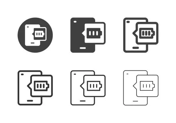 Vector illustration of Mobile Full Battery Icons - Multi Series