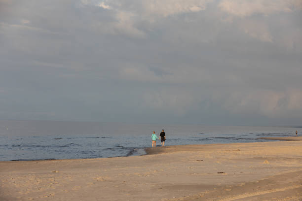 Stegna, Poland - September 4, 2020: A wonderful beach for long walks on the Vistula Spit between Jantar and Stegna. Poland