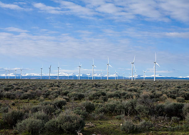 Wind turbines located in south western Wyoming photographed in the spring of 2011.
