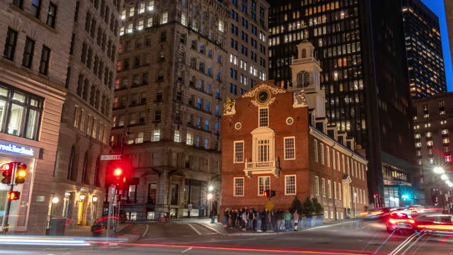 Time lapse of Boston old state house