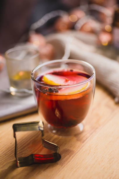 istock Mulled wine on wooden table 1334808682