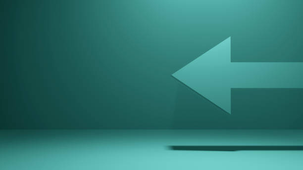 istock Arrow on the blue background with copy space 1334814167