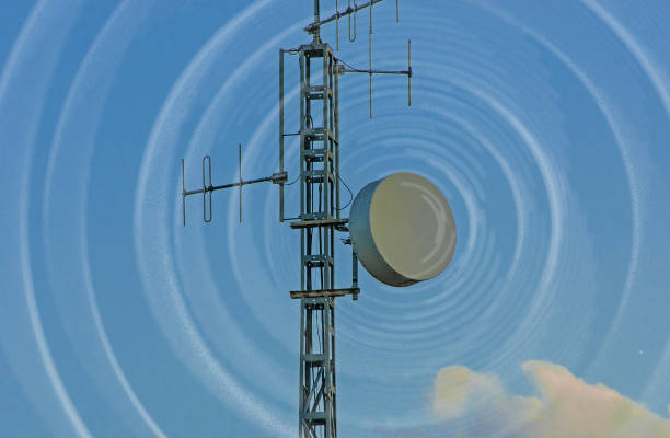 istock Connection waves in a tower for 5G telecommunications 1334814787