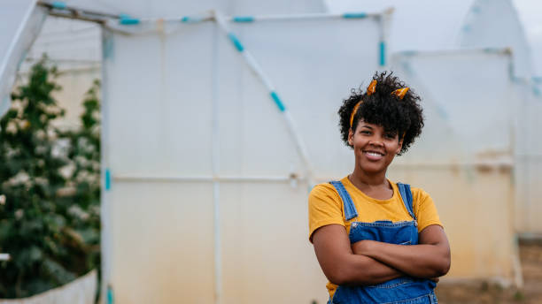 istock Proud greenhouse female farmer 1334817520