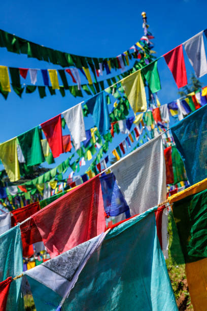 istock Buddhist prayer flags lunga in McLeod Ganj, Himachal Pradesh, India 1334818810