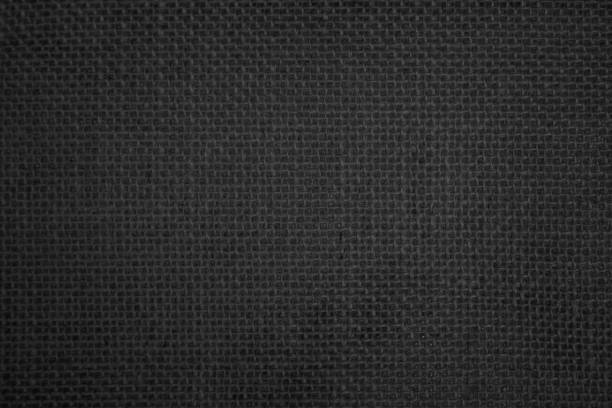 istock Jute hessian sackcloth canvas woven texture pattern background in light black color blank empty. 1334818969