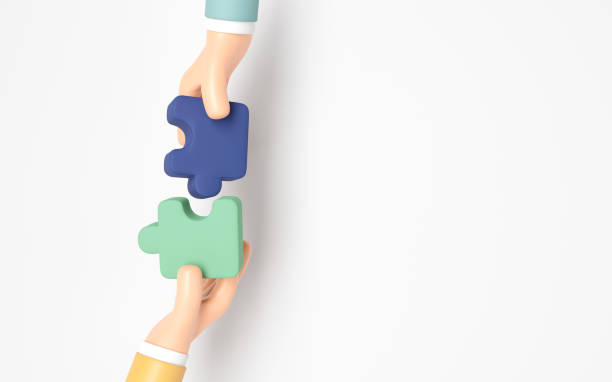 geschäftskonzept. hand von menschen, die puzzle verbinden. symbol für teamwork, kooperation, partnerschaft. - jigsaw puzzle puzzle human hand ideas stock-fotos und bilder