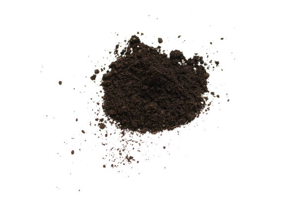 istock Black land for plant isolated on white background. 1334820698