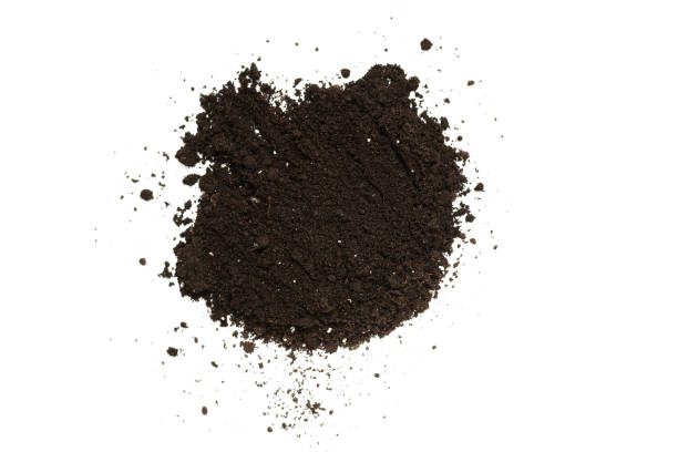 istock Black land for plant isolated on white background. 1334820716