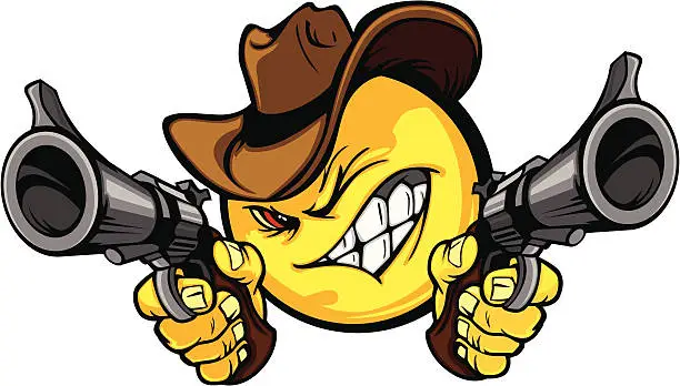 Vector illustration of Cowboy Smiley  Vector Illustration