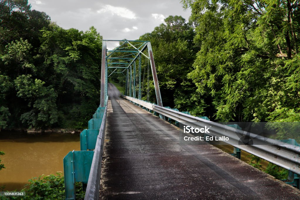 Rural One-Lane Bridge Single lane bridge in rural Chatham County, NC Chatham County Stock Photo