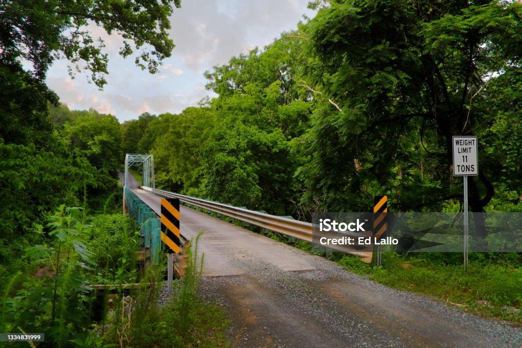 RuralOne-Lane Bridge Single lane bridge in rural Chatham County, NC Chatham County Stock Photo
