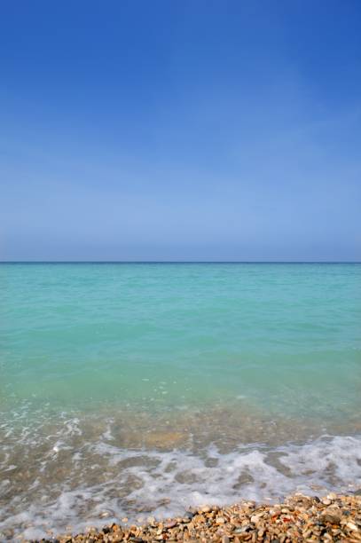 Caribbean vertical sea horizon turquoise water and blue sky image