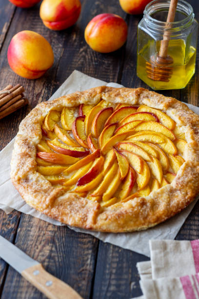 istock Galette or open pie with peaches. Baking. Vegetarian food. 1334836078