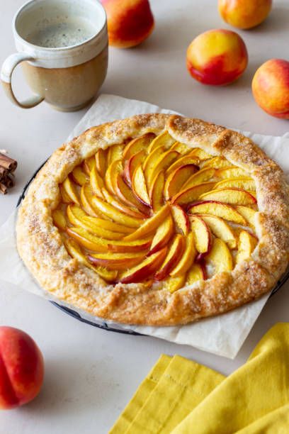 istock Galette or open pie with peaches. Baking. Vegetarian food. 1334836183