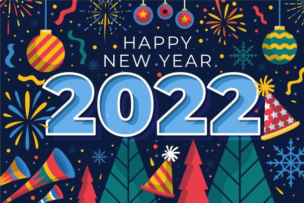 illustrazioni stock, clip art, cartoni animati e icone di tendenza di felice anno nuovo 2022 - vigilia di capodanno