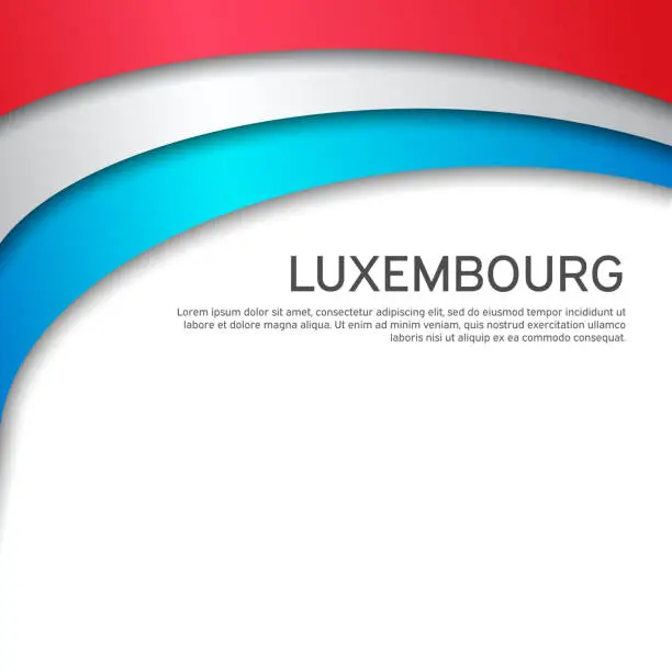 Vector illustration of Abstract waving luxembourg flag. Paper cut style. Creative background for design of patriotic holiday card. National poster. State luxembourgish patriotic cover, flyer. Vector tricolor design