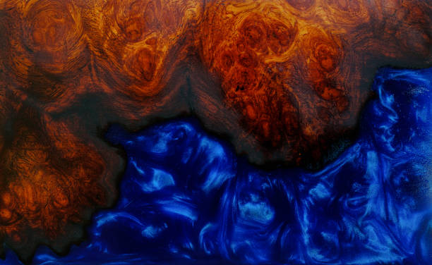 istock Top view casting epoxy resin burl wood background texture 1334841664