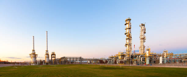 planta de refinería de gas - neuquén fotografías e imágenes de stock