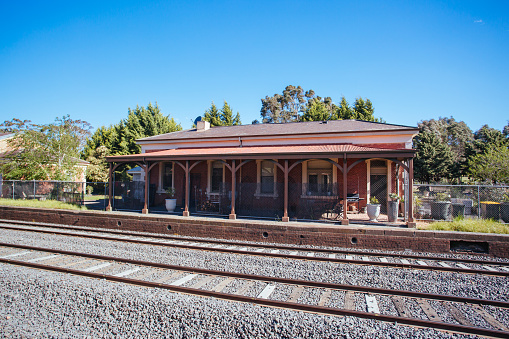 The disused Taradale Railway Station in Taradale, Victoria, Australia