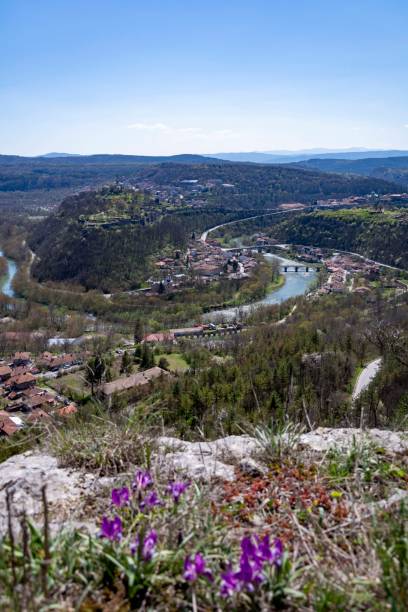 The beautiful view from a view point above Veliko Tarnovo - the Old Capital of Bulgaria The beautiful view from a view point above Veliko Tarnovo - the Old Capital of Bulgaria bulgarian culture bulgaria bridge river stock pictures, royalty-free photos & images