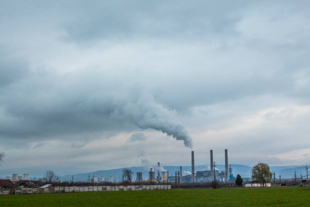 istock Industrial Chemical Plant With Thick Smoke 1334848450