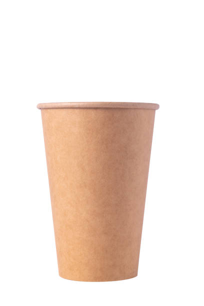 istock Empty paper brown coffee cup on white isolated background, mock up. 1334849986