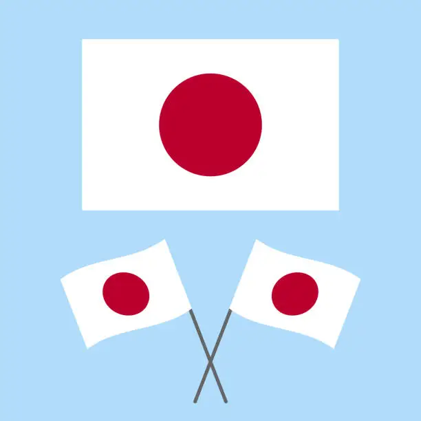 Vector illustration of Flag of Japan vector stock, Japanese