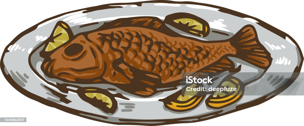 Fish Baking Animation Baking Tray With Fish Stock Illustration - Download Image Now - Fish ...
