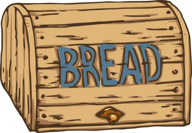 Vector illustration of Wooden Breadbox