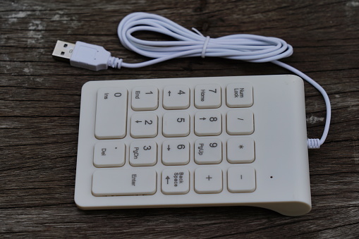 White small number Keyboard with USB port