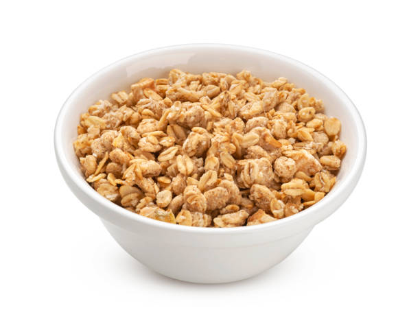 istock Granola, crunchy muesli isolated on white background 1334868129